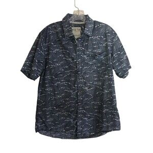 VSTR Premium Shirt Men's Size Medium Navy Modern Nomad's Wardrobe Cotton Waves